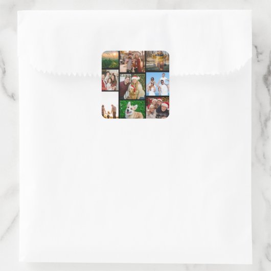 Custom Photos Stickers, Custom 9 Photos Quadratischer Aufkleber (Tasche)