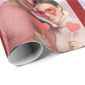 Custom Photos Valentine's Day Wrapping Paper  Geschenkpapier (Rolleneckpunkt)