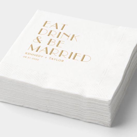 Custom Phrase Foil Wedding Napkins Servietten Mit Folie (Ausschnitt)