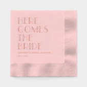 Custom Phrase Wedding Brautparty Foil Napkins Servietten Mit Folie (Vorderseite)