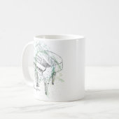 Custom Piano Illustration Art Drawing Music Lovers Kaffeetasse (Vorderseite Links)