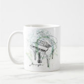 Custom Piano Illustration Art Drawing Music Lovers Kaffeetasse (Links)