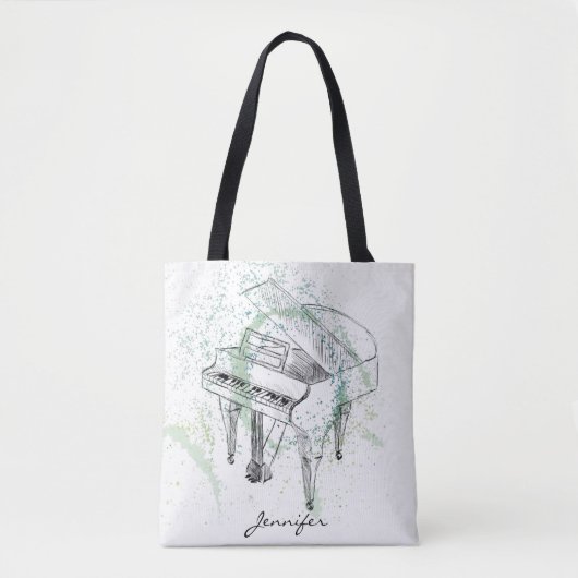 Custom Piano Illustration Art Drawing Music Lovers Tasche (Vorderseite)