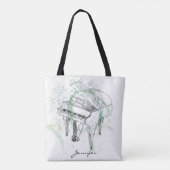 Custom Piano Illustration Art Drawing Music Lovers Tasche (Rückseite)