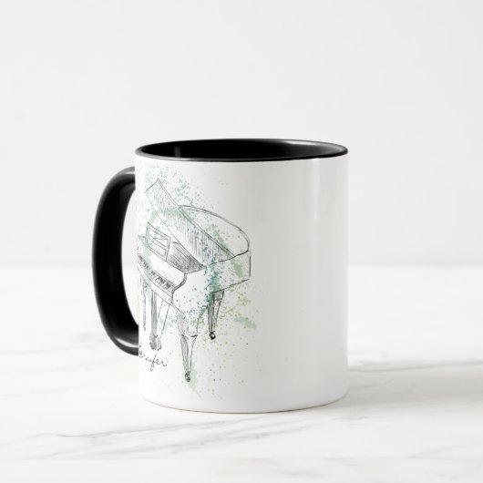 Custom Piano Illustration Art Drawing Music Lovers Tasse (Vorderseite Links)