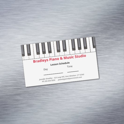 Custom Piano Lesson Erinnerung Magnetische Visitenkarte (Beispiel)