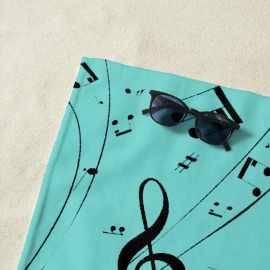 Custom Piano Musiknoten Script Name Black Minze Strandtuch (Beispiel)