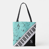 Custom Piano Musiknoten Script Name Black Minze Tasche (Rückseite)