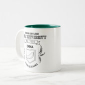 Custom Pickle University - Funny Pickle Lovers Zweifarbige Tasse (Vorderseite Links)
