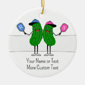 Custom Pickleball Couple Weihnachten Keramik Ornament (Vorne)