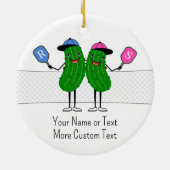 Custom Pickleball Couple Weihnachten Keramik Ornament (Hinten)