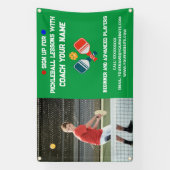 Custom Pickleball Gecoacht Klassenunterricht Grün Banner (Vertikal)