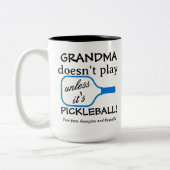 Custom Pickleball Grandma Funny Modern Typography Zweifarbige Tasse (Links)