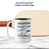Custom Pickleball Grandma Funny Modern Typography Zweifarbige Tasse