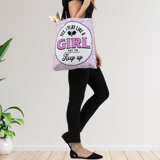 Custom Pickleball "Ja, ich spiele wie ein Mädchen" Tasche