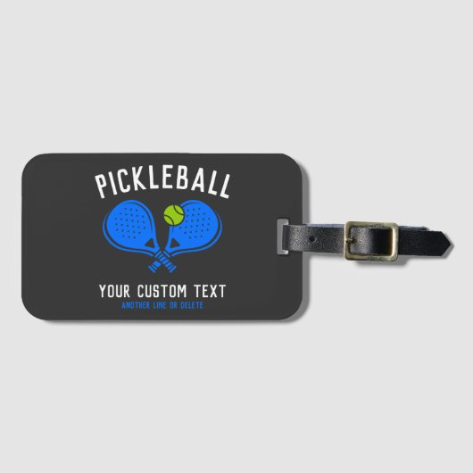 Custom Pickleball Lover Team Club Paddle & Ball Gepäckanhänger (Vorderseite (Horizontal))