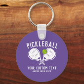 Custom Pickleball Lover Team Club Paddle & Ball Schlüsselanhänger (Rückseite)