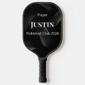 Custom Pickleball Paddle Black White Name Design (Vorderseite)
