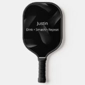 Custom Pickleball Paddle Black White Name Design (Rückseite)