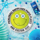 Custom Pickleball Party BLUE EYES Happy Face 9" Pappteller (Party)