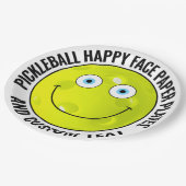 Custom Pickleball Party BLUE EYES Happy Face 9" Pappteller (Schrägansicht)