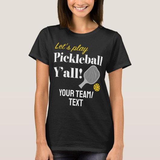 Custom Pickleball Team Shirt Add Your Text Club (Vorderseite)