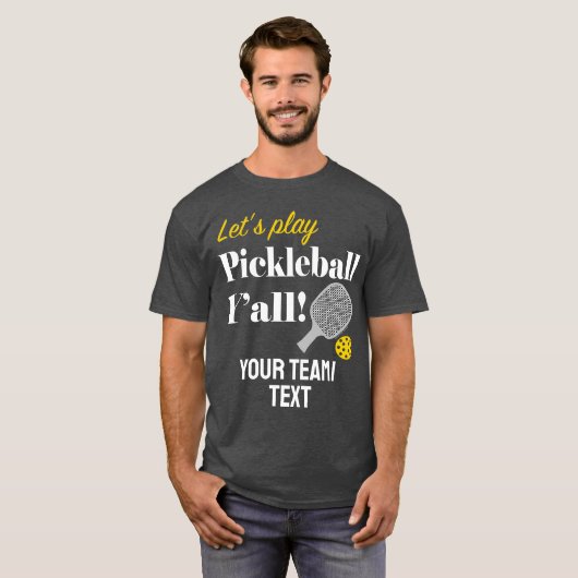 Custom Pickleball Team Shirt Add Your Text Club (Vorne ganz)