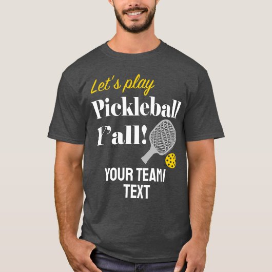 Custom Pickleball Team Shirt Add Your Text Club (Vorderseite)