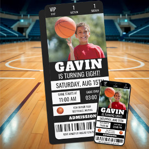 Custom Picture Basketball Ticket Geburtstagsparty Einladung