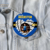 Custom Picture Blue Yellow Volleyball Player Button (Beispiel)