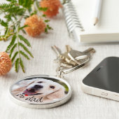 Custom Picture Love Heart Hi Dad Text Schlüsselanhänger (Seite)