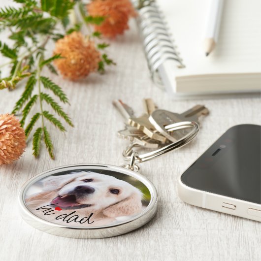 Custom Picture Love Heart Hi Dad Text Schlüsselanhänger (Seite)