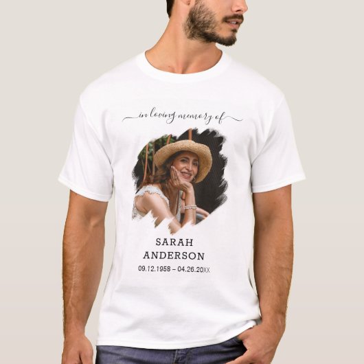 Custom Picture Memorial Shirt Name Dates Loved (Vorderseite)