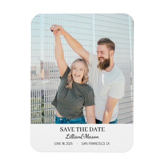 Custom Picture Save the Date fridge magnet (Vertikal)