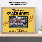 Custom Picture Softball Coach Dankeschön Geschenk Poster
