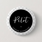 Custom Pilot Aviation School Abschluss Elegant Button (Vorderseite)