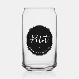 Custom Pilot Aviation School Abschluss Elegant Dosenglas
