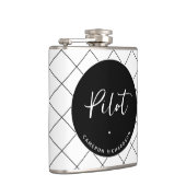 Custom Pilot Aviation School Abschluss Elegant Flachmann (Rechts)