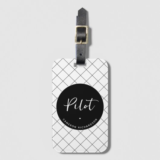 Custom Pilot Aviation School Abschluss Elegant Gepäckanhänger (Vorderseite Vertikal)