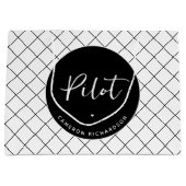 Custom Pilot Aviation School Abschluss Elegant Große Geschenktüte (Vorderseite)