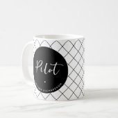 Custom Pilot Aviation School Abschluss Elegant Kaffeetasse (Vorderseite Links)