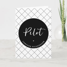 Custom Pilot Aviation School Abschluss Elegant Karte