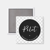 Custom Pilot Aviation School Abschluss Elegant Magnet (Vorderseite/Rückseite)