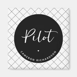 Custom Pilot Aviation School Abschluss Elegant Magnet