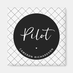 Custom Pilot Aviation School Abschluss Elegant Magnet