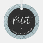 Custom Pilot Aviation School Abschluss Elegant Ornament Aus Glas (Vorderseite)