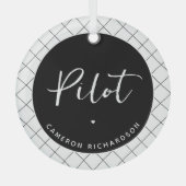 Custom Pilot Aviation School Abschluss Elegant Ornament Aus Glas (Vorderseite)