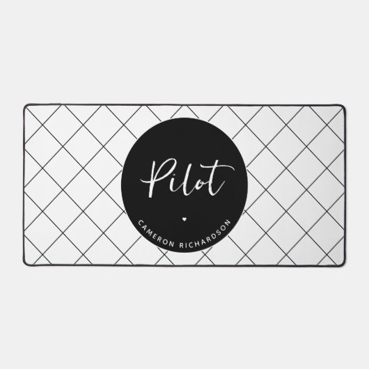 Custom Pilot Aviation School Abschluss Elegant Schreibtischunterlage (Vorderseite)