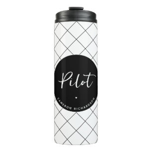 Custom Pilot Aviation School Abschluss Elegant Thermosbecher