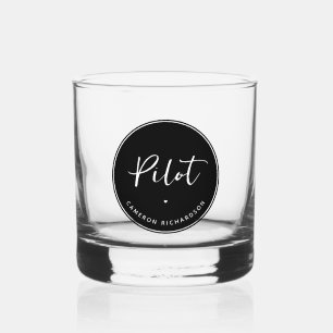 Custom Pilot Aviation School Abschluss Elegant Whiskyglas